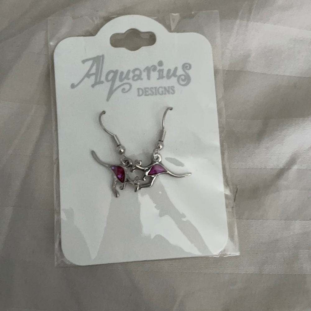 Kangaroo pink opal earrings from Australia